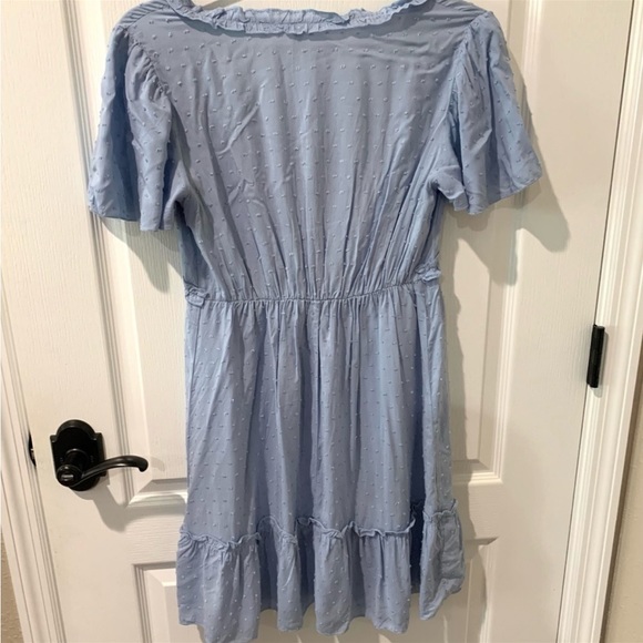 E Pretty Boho Ruffle Blue Dot Baby Doll Dress - Picture 2 of 5